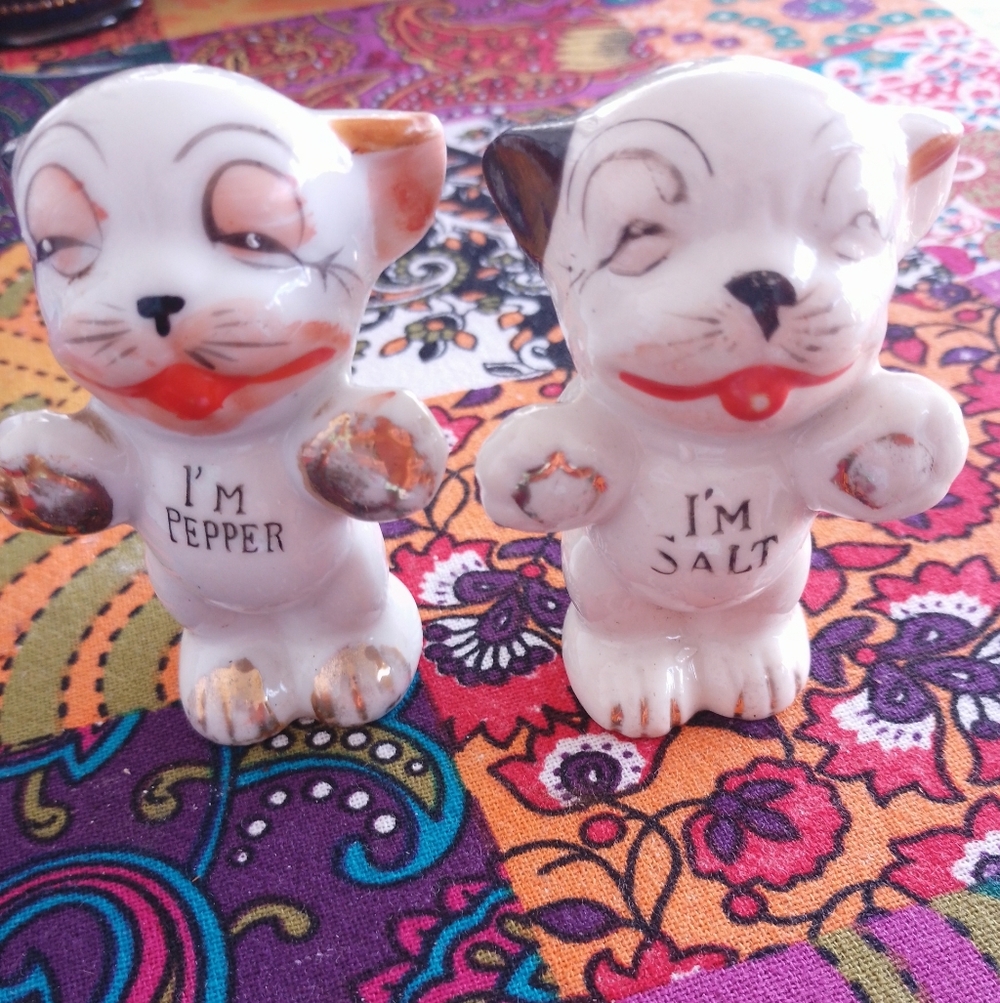 Vintage Bonzo the Dog Ceramic Salt & Pepper Shakers Pair 1950's